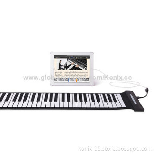 Toy roll up piano with silicone keyboard for adult